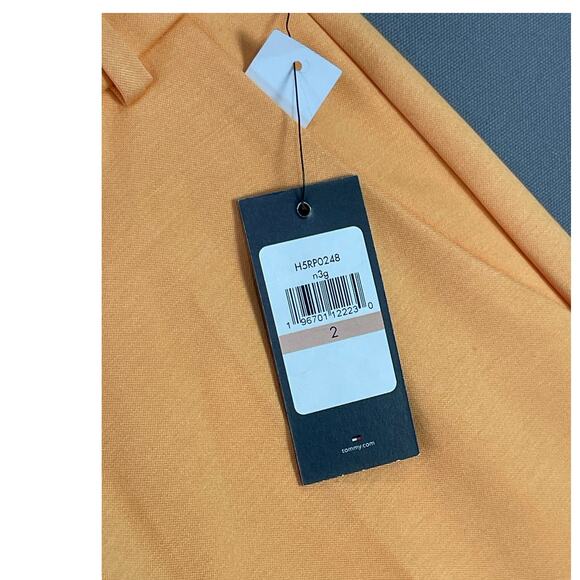 NWT Tommy Hilfiger Pastel Orange High Rise Suit Dress Slack Wide Leg Pants SZ 2 - Picture 4 of 6